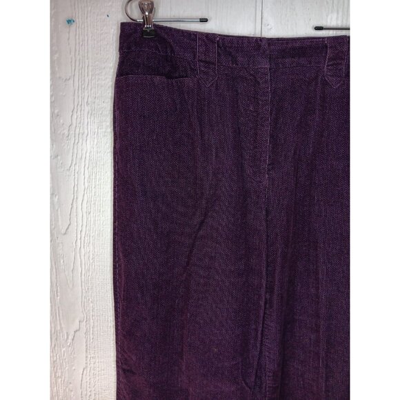 Villager Sport Liz Claiborne Women's 12 Plum Purple Chevron Corduroy Stretch - Picture 4 of 7